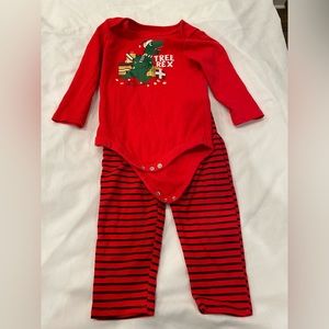 GUC Holiday Time Tree Rex T-Rex Dinosaur Christmas Set, 24 months